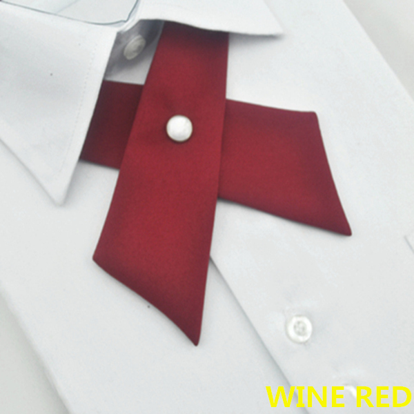 Men Solid Business Casual Cross Bow Ties Dress Ajustable Metal Collar Cross Solid Colour Bowties