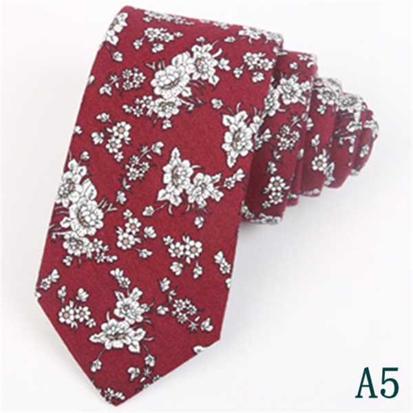 Fashion Men's Slim Narrow Neckties For Adult 6cm Arrow Girl's Floral Printing Neck Ties For Wedding