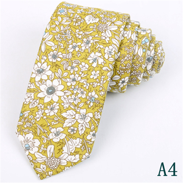 Fashion Men's Slim Narrow Neckties For Adult 6cm Arrow Girl's Floral Printing Neck Ties For Wedding