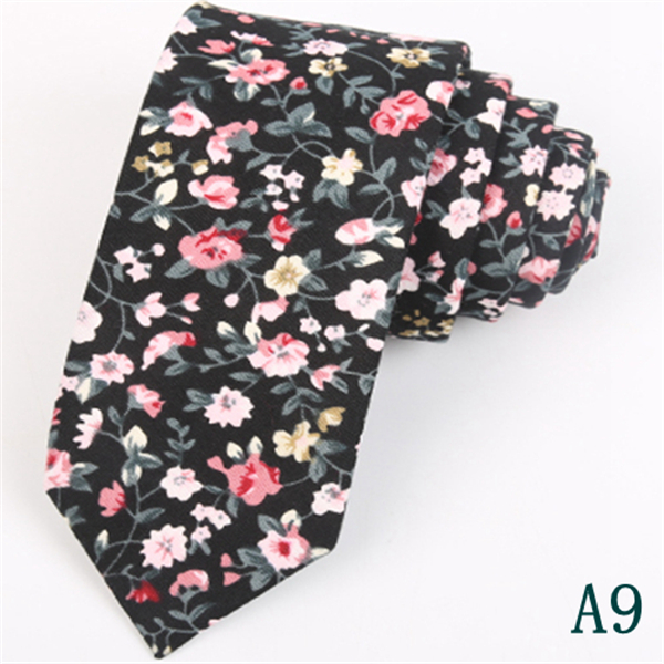 Fashion Men's Slim Narrow Neckties For Adult 6cm Arrow Girl's Floral Printing Neck Ties For Wedding