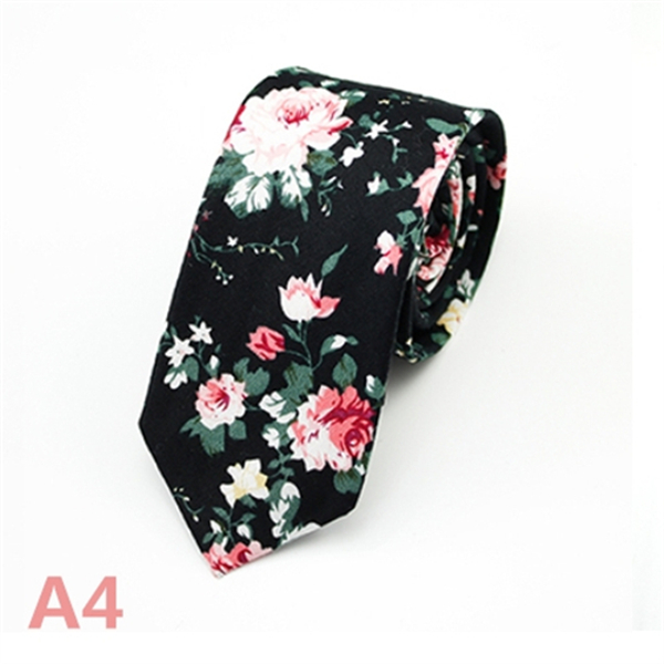 Fashion Men's Slim Narrow Neckties For Adult 6cm Arrow Girl's Handmade Floral Printing Neck Ties