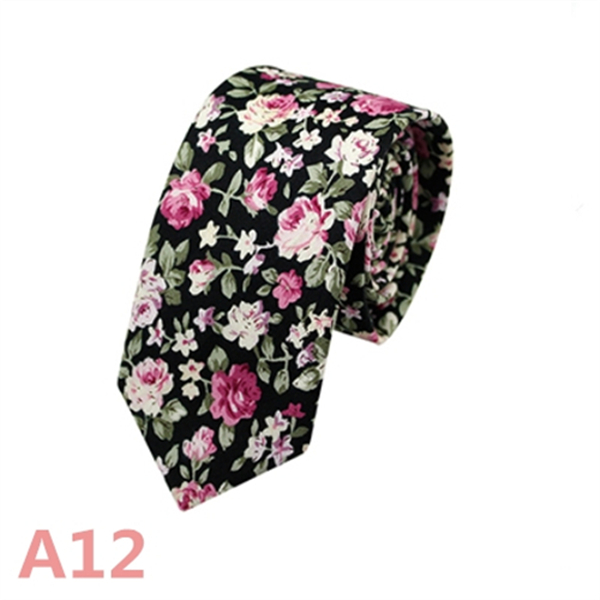 Fashion Men's Slim Narrow Neckties For Adult 6cm Arrow Girl's Handmade Floral Printing Neck Ties
