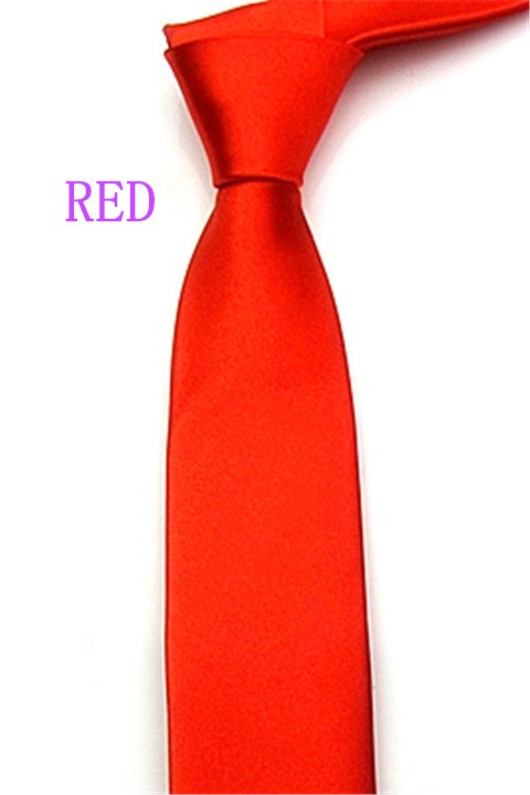 Mens Slim Narrow Red Neckties For Adult Solid 5cm Arrow Girl's Neck Ties