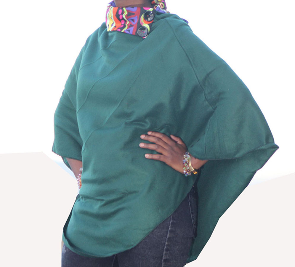 Multi color Black Ankara Woolen Soft Warm ponchos