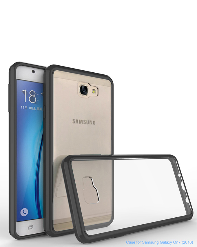 Samsung Galaxy J7 Prime 5.5" Back Cover - Clear With Black Edges