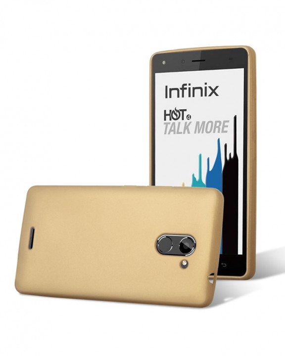 INFINIX Hot 4 PRO (X556) Back Cover - Silicone Rubber Finish Gold