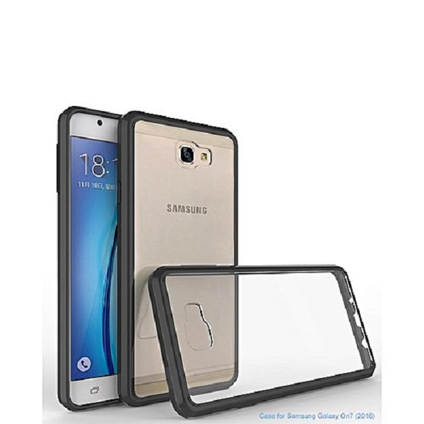 Samsung Galaxy J7 Prime 5.5" Back Cover - Clear With Black Edges