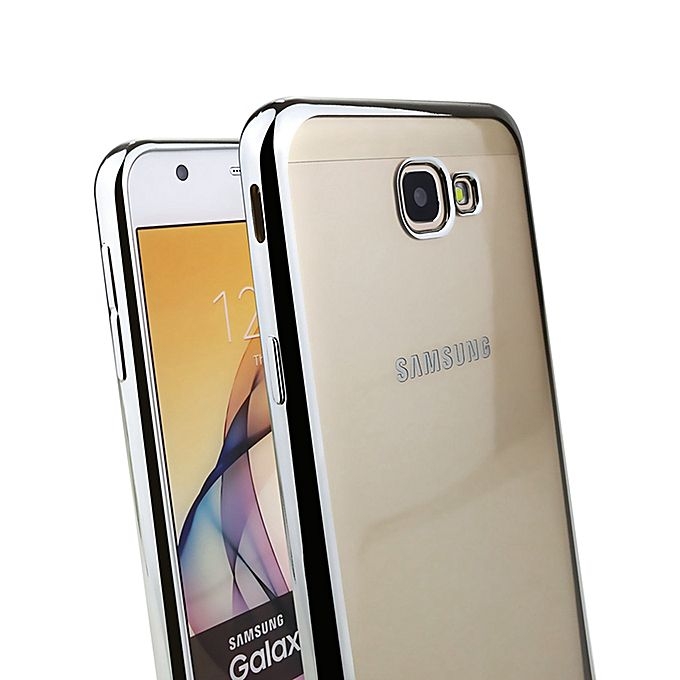 Samsung Galaxy J5 Prime 5.0" Back Cover - Clear With Silver Edges