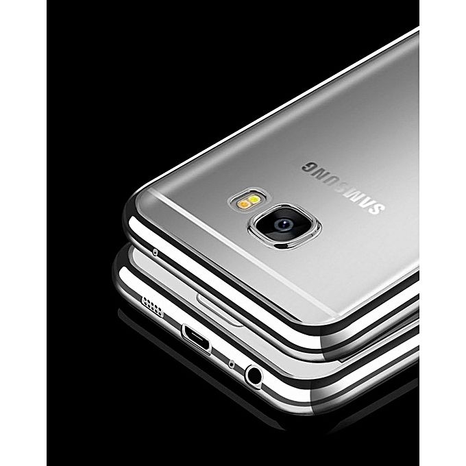 Samsung Galaxy J5 Prime 5.0" Back Cover - Clear With Silver Edges