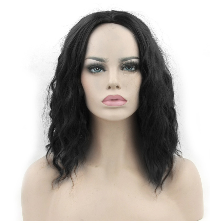 Premium 14inch Short Wigs Water Wave Synthetic Hair Curly Wigs Hair Ladies Short Hair