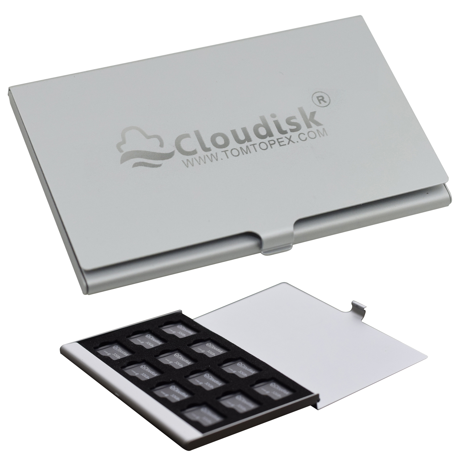 Cloudisk 12pcs 32GB 16GB 8GB C10 4GB 1GB C4 Micro SD Memory TF Cards in Carrying Metal Case