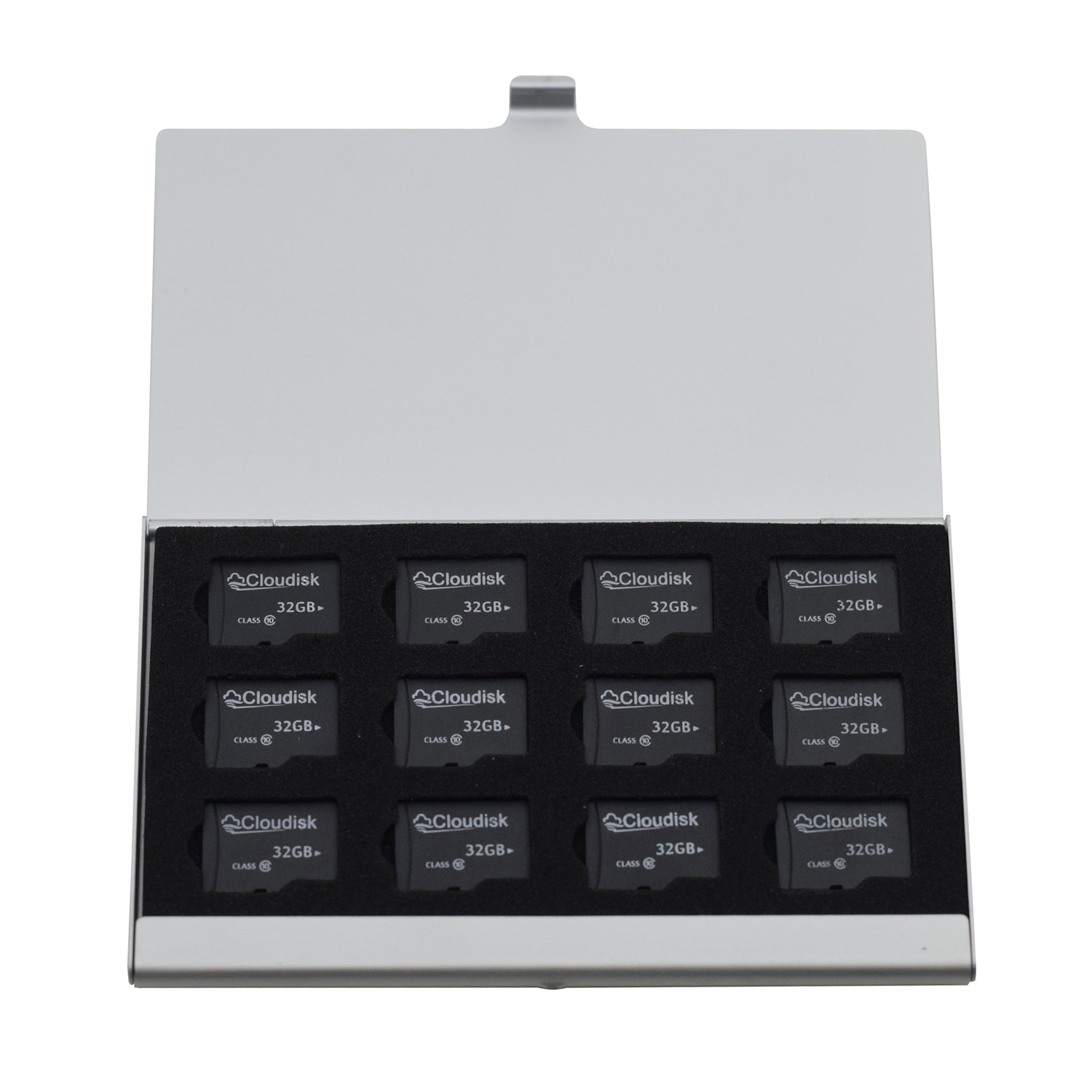 Cloudisk 12pcs 32GB 16GB 8GB C10 4GB 1GB C4 Micro SD Memory TF Cards in Carrying Metal Case