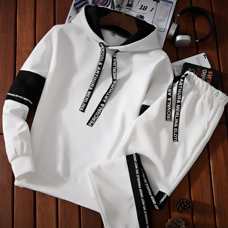 Suits Men's T- shirt New Sports Leisure Suit Young Men Slim Two Pieces (Clothes+Trousers) Suit