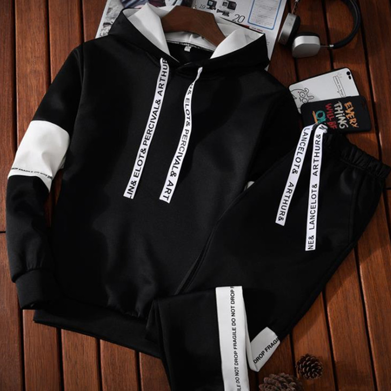Suits Men's T- shirt New Sports Leisure Suit Young Men Slim Two Pieces (Clothes+Trousers) Suit