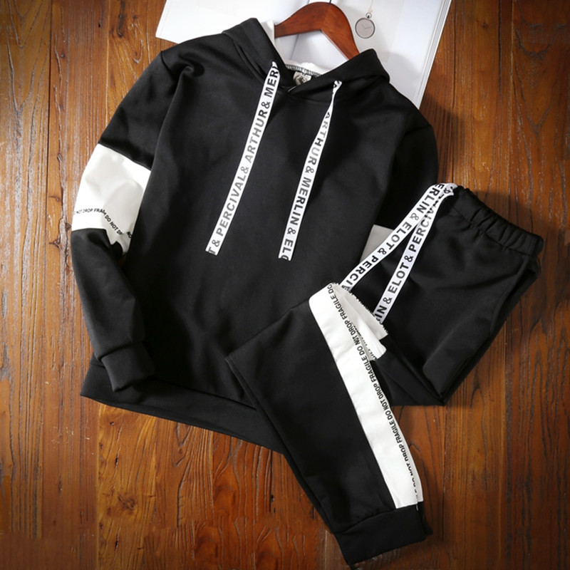 Suits Men's T- shirt New Sports Leisure Suit Young Men Slim Two Pieces (Clothes+Trousers) Suit
