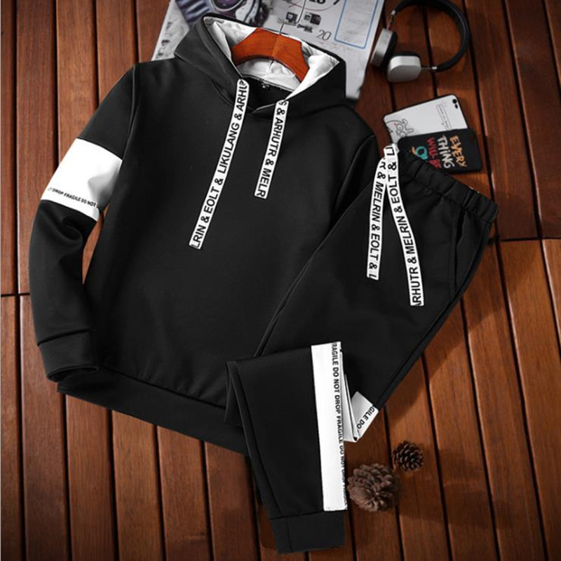 Suits Men's T- shirt New Sports Leisure Suit Young Men Slim Two Pieces (Clothes+Trousers) Suit