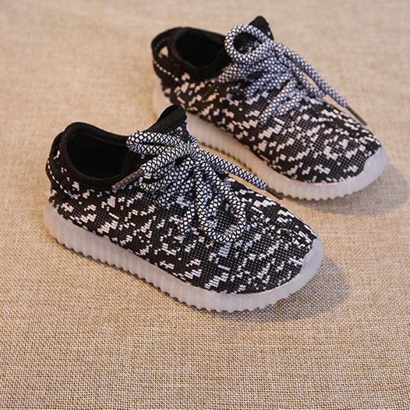 Children's LED Lighting Shoes Girls Shoes Boys' Shoes Casual Coconut Shoes Knitting Children's Shoes
