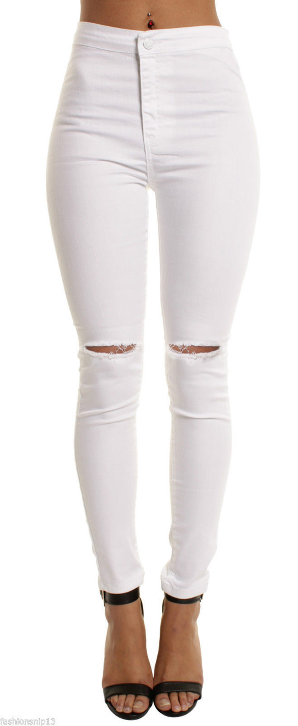 Trousers Women Trousers Ladies Elastic Jeans Women Show Thin Knees Pants With Holes Trousers