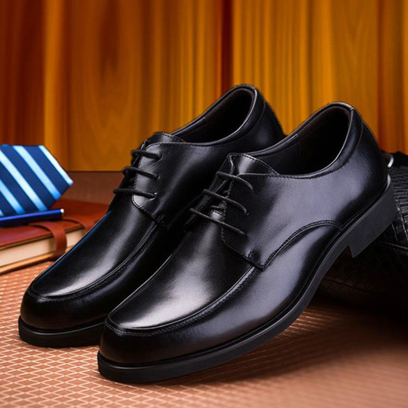 Shoes Men's Shoes Formal Men's Business Leather Shoes Round Casual Dress Shoes Work Shoes