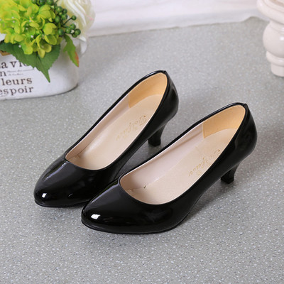 Patent leather Low Heels Shoes Women Professional Shoes Ladies Shallow Mouth Work Shoes Office Shoe