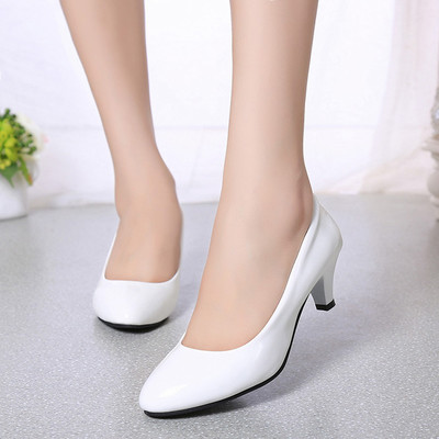 Patent leather Low Heels Shoes Women Professional Shoes Ladies Shallow Mouth Work Shoes Office Shoe