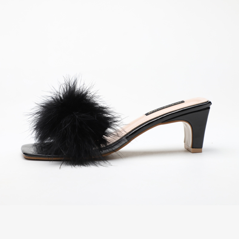 New Korean Style Outdoor Women's Sandals fashion Fluffy Slippers