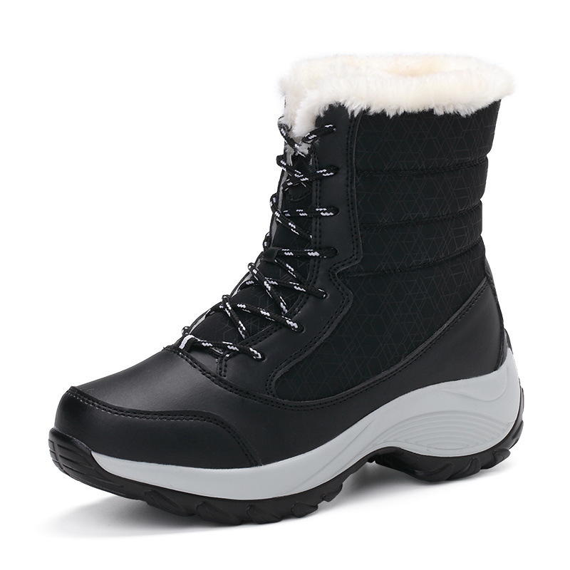 Winter Plus Velvet High-top Women's Shoes Students Waterproof Boots