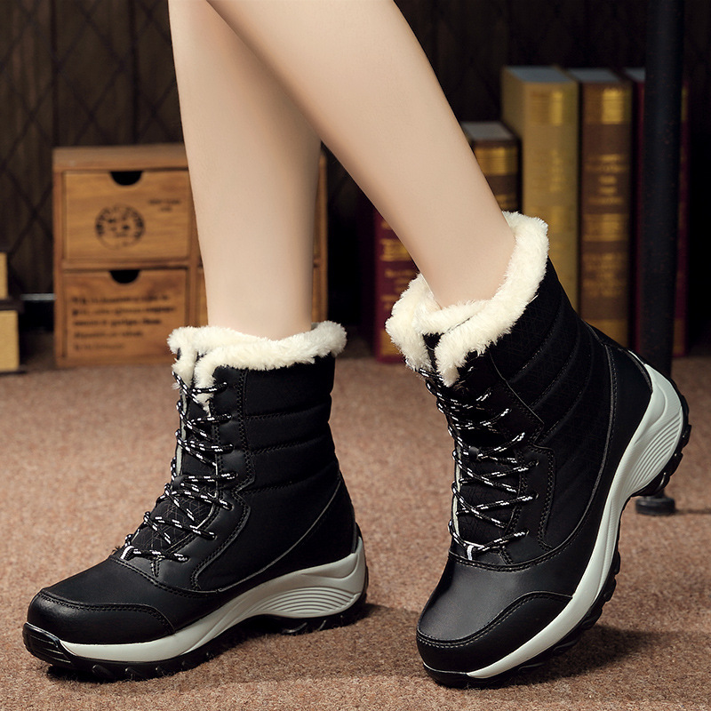 Winter Plus Velvet High-top Women's Shoes Students Waterproof Boots