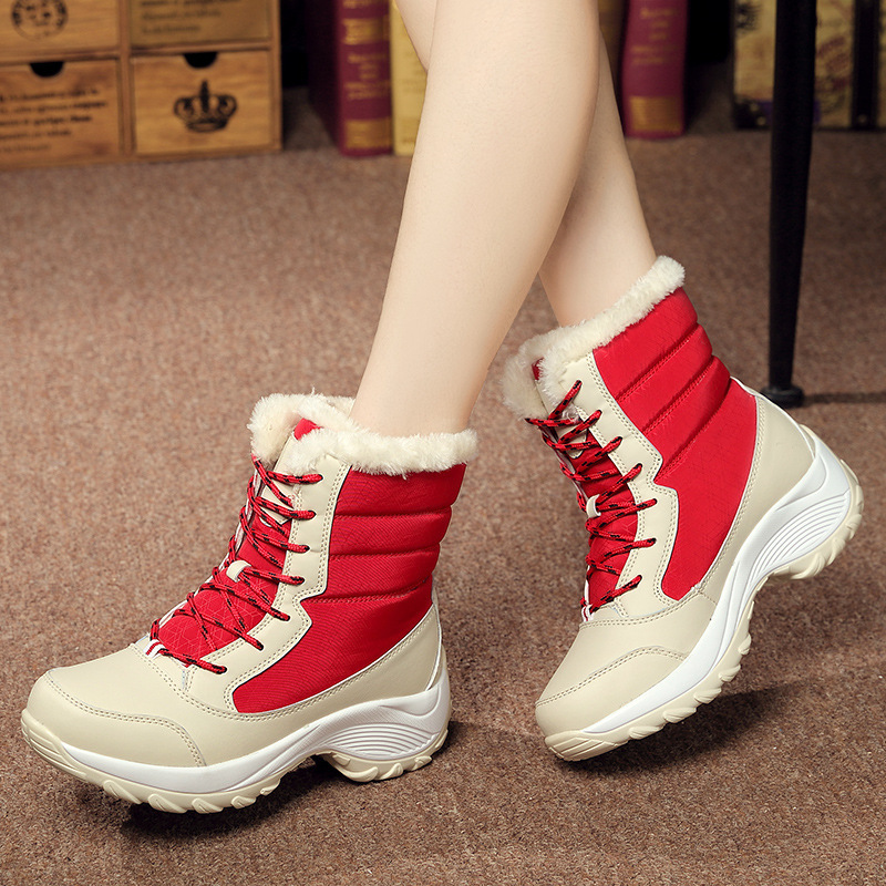 Winter Plus Velvet High-top Women's Shoes Students Waterproof Boots