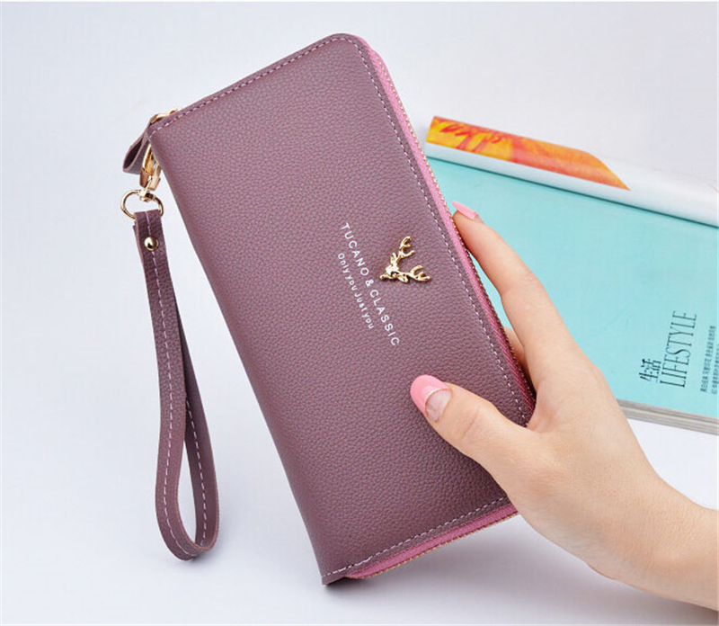 KIKO Women Wallet Long Zipper Large Capacity Clutch Bag Fashion Women's Wallet Lychee Pattern Bag