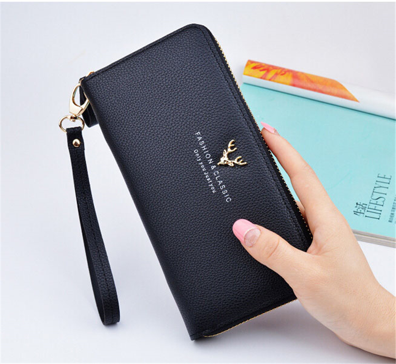 KIKO Women Wallet Long Zipper Large Capacity Clutch Bag Fashion Women's Wallet Lychee Pattern Bag