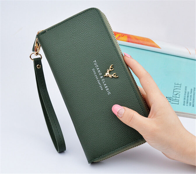 KIKO Women Wallet Long Zipper Large Capacity Clutch Bag Fashion Women's Wallet Lychee Pattern Bag