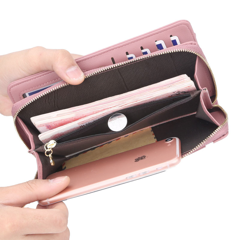 KIKO Women's Wallet Cute Dot Long Paragraph Clutch Bag Multi-function Zipper Tassel Phone Bag