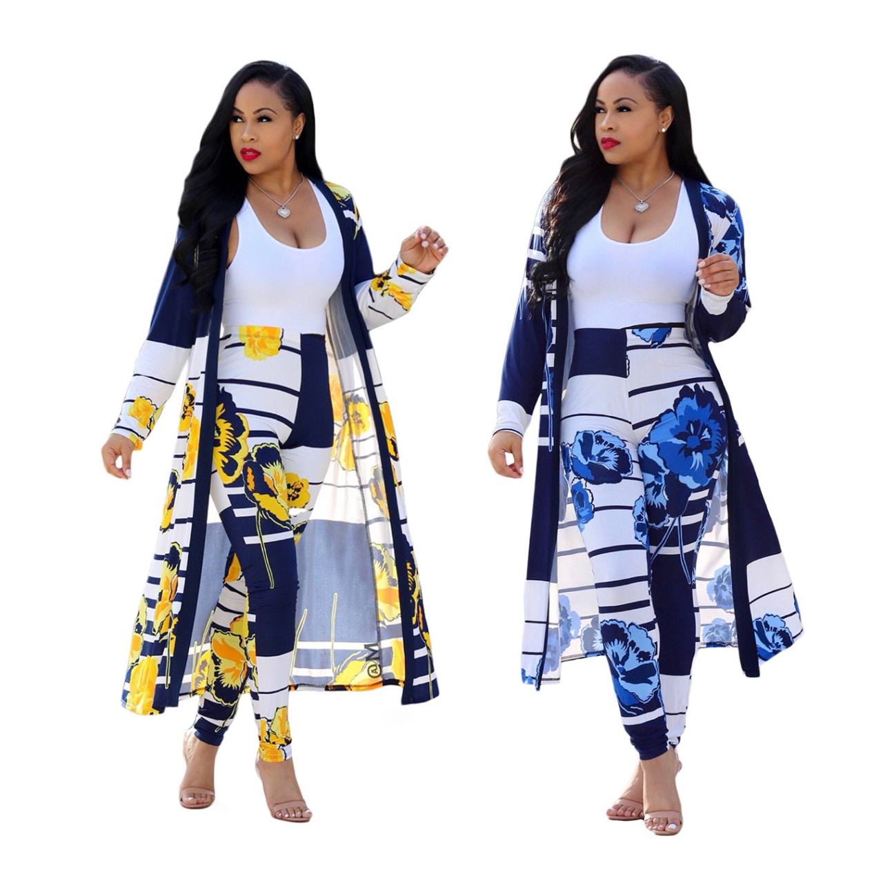 Fashionable Women's Suits Digital prints Capes Trousers Casual Suits