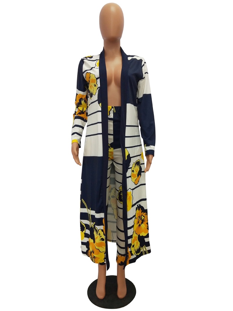 Fashionable Women's Suits Digital prints Capes Trousers Casual Suits