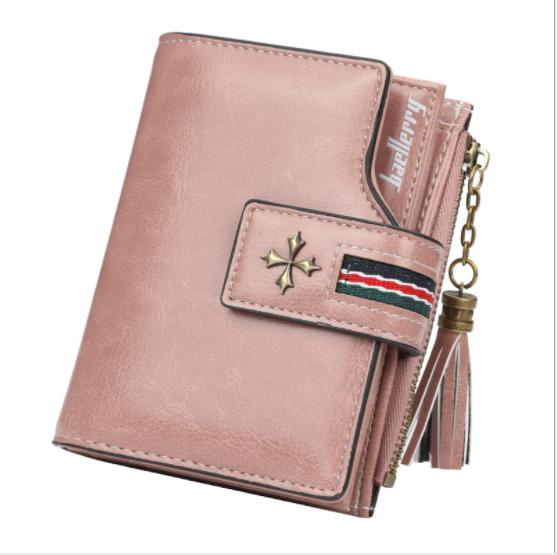 Women's Vintage PU Leather Wallet Tassel Short Purse Coin Bag
