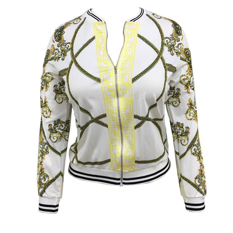 Women Digital Printed Short Coat Thin Jacket