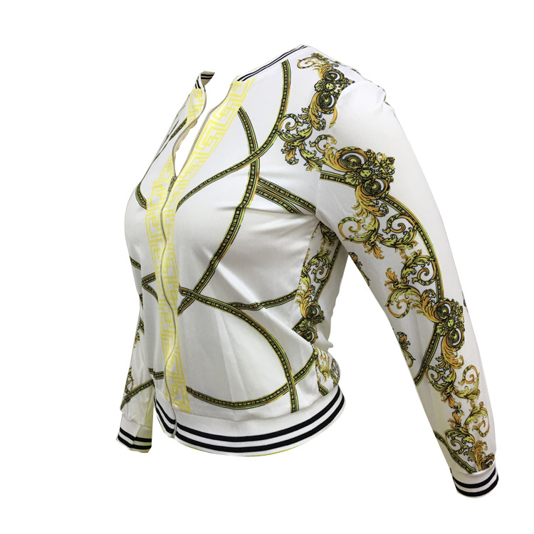 Women Digital Printed Short Coat Thin Jacket