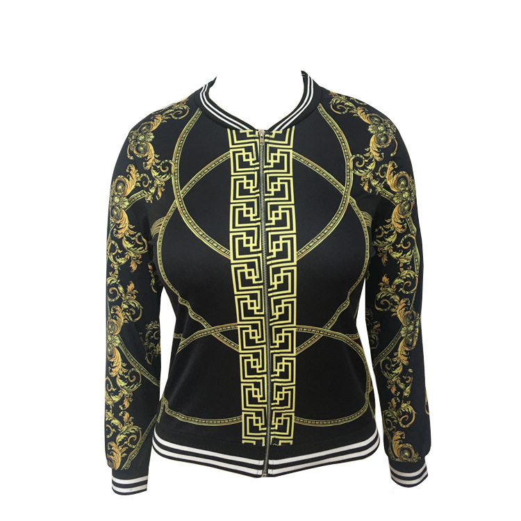Women Digital Printed Short Coat Thin Jacket