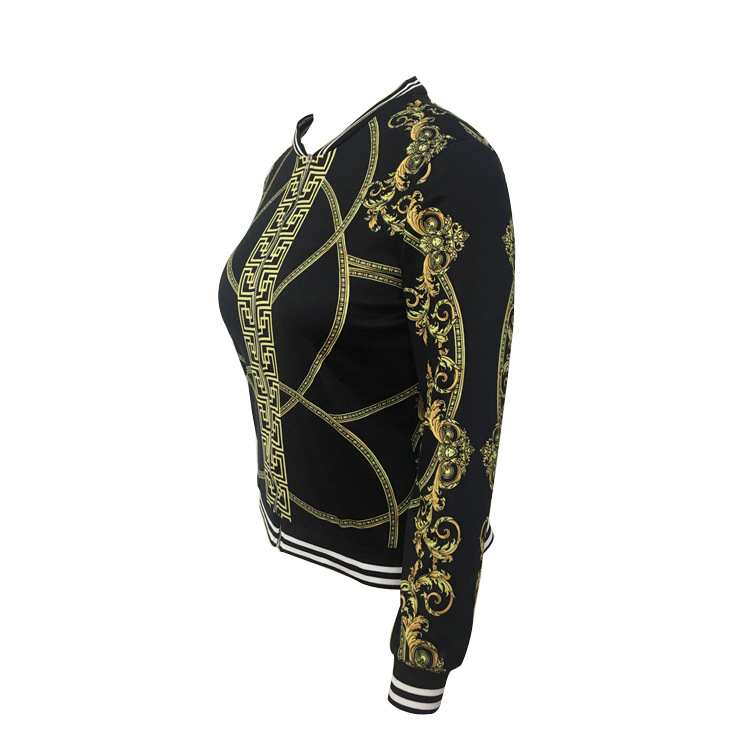 Women Digital Printed Short Coat Thin Jacket