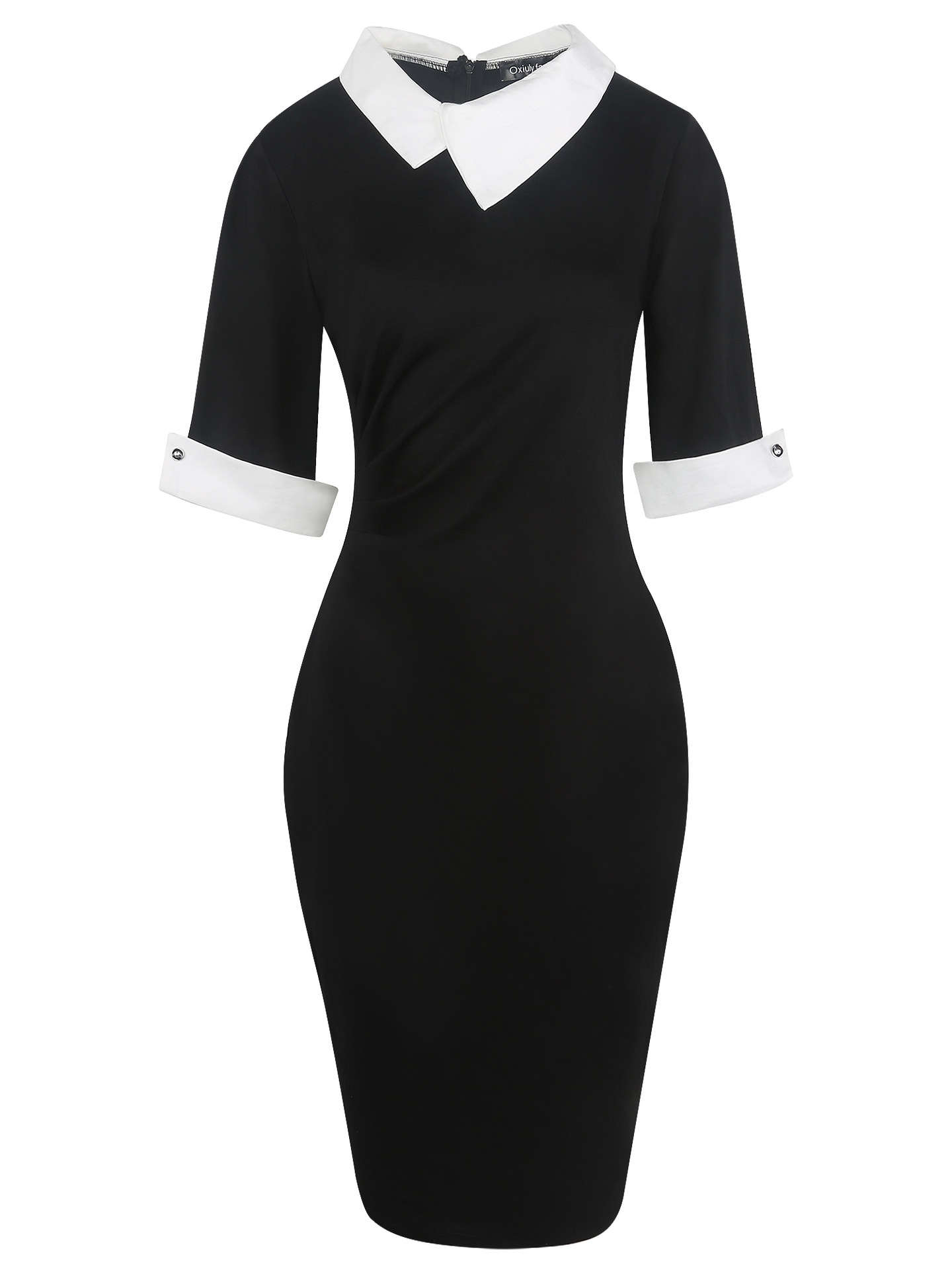 Women Half Sleeve A-line Bodycon Dress Office Lady Pencil Dress Slim Business Dress