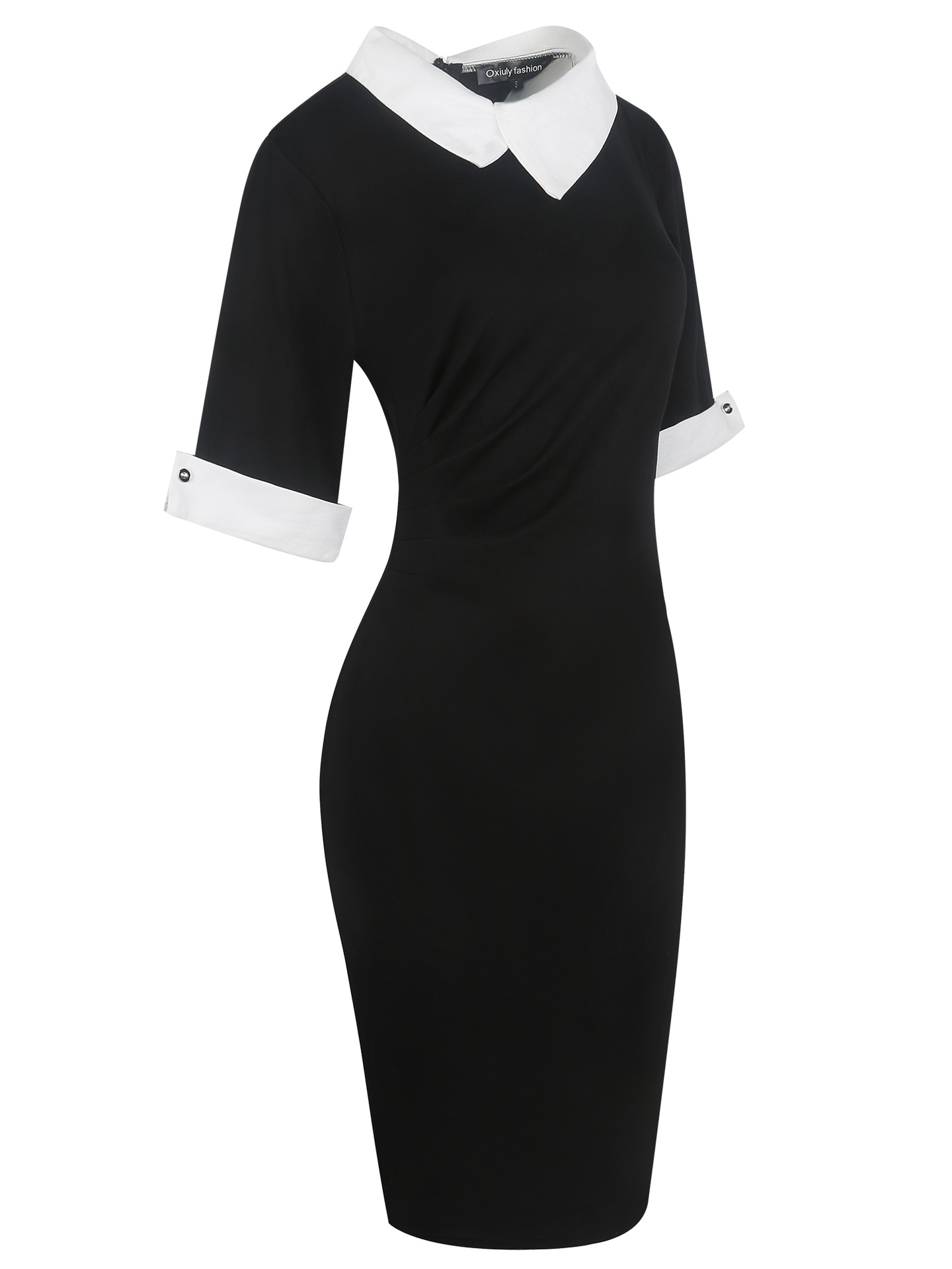 Women Half Sleeve A-line Bodycon Dress Office Lady Pencil Dress Slim Business Dress