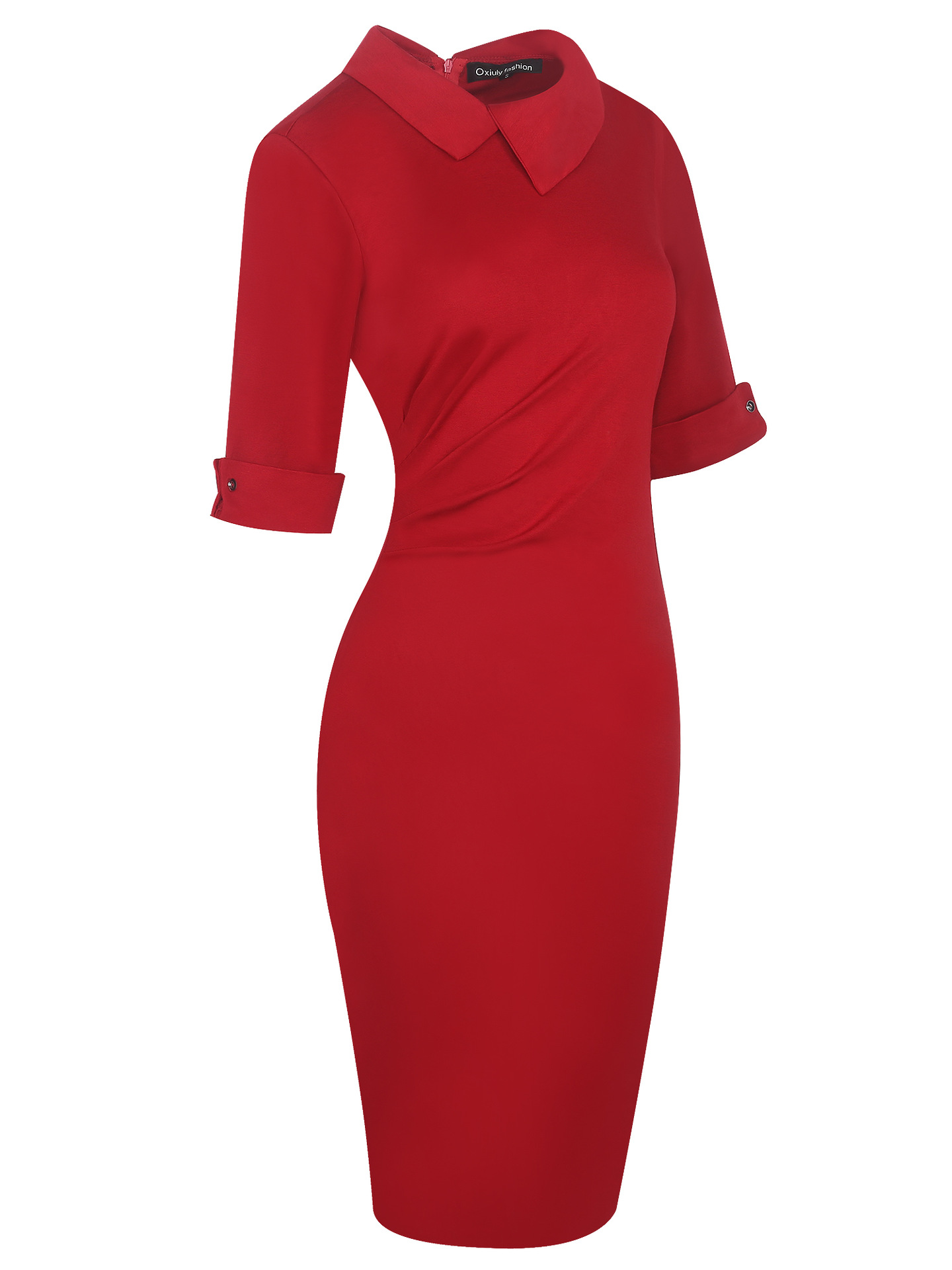 Women Half Sleeve A-line Bodycon Dress Office Lady Pencil Dress Slim Business Dress