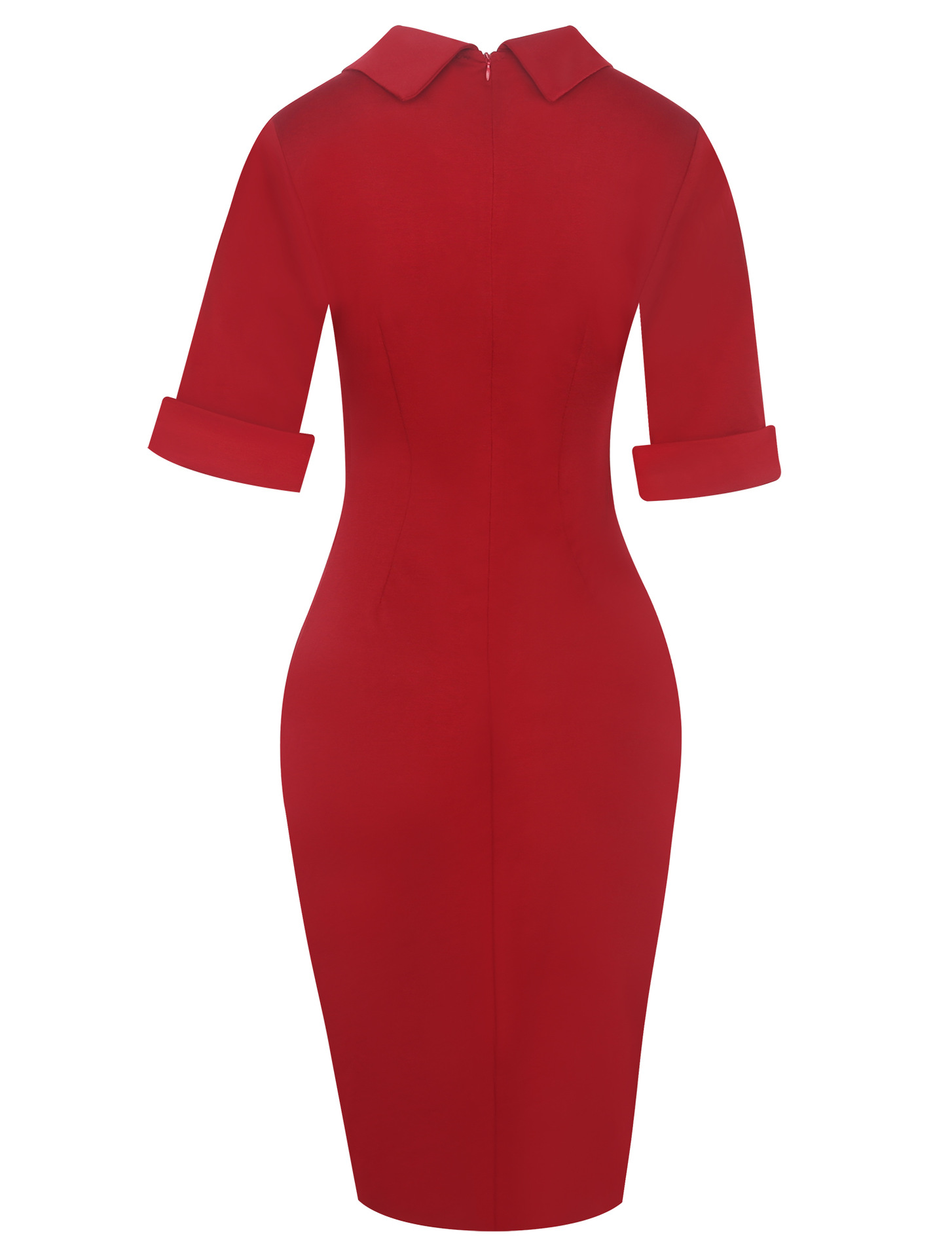 Women Half Sleeve A-line Bodycon Dress Office Lady Pencil Dress Slim Business Dress