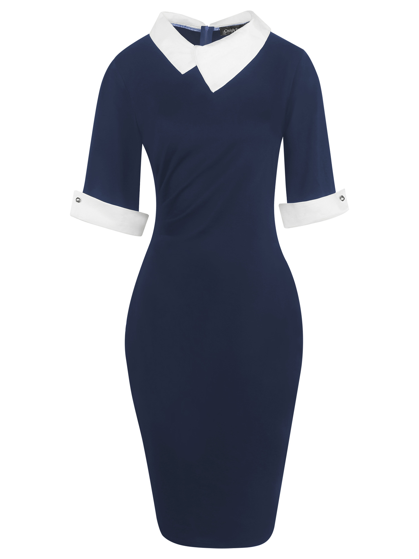 Women Half Sleeve A-line Bodycon Dress Office Lady Pencil Dress Slim Business Dress
