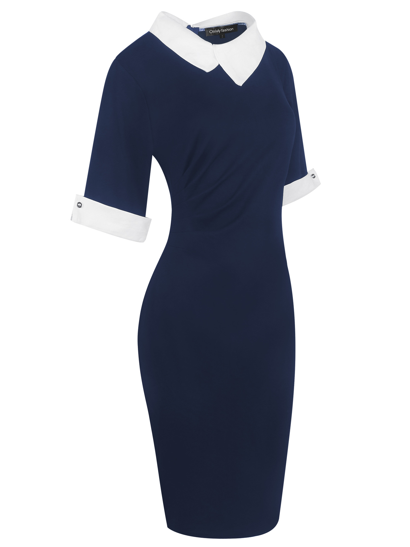 Women Half Sleeve A-line Bodycon Dress Office Lady Pencil Dress Slim Business Dress