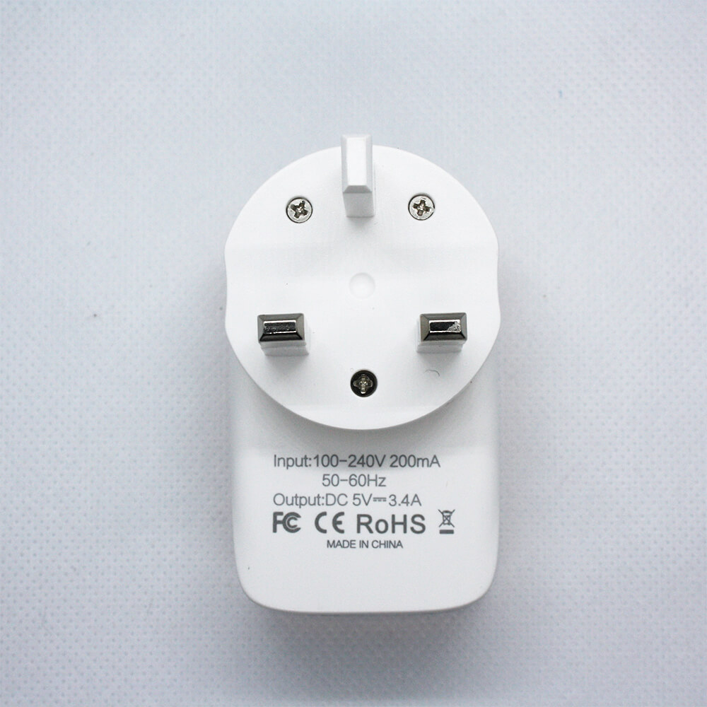3 Port USB Hub Wall Charger AC Power Adapter UK Plug Slots Charging Extension Socket