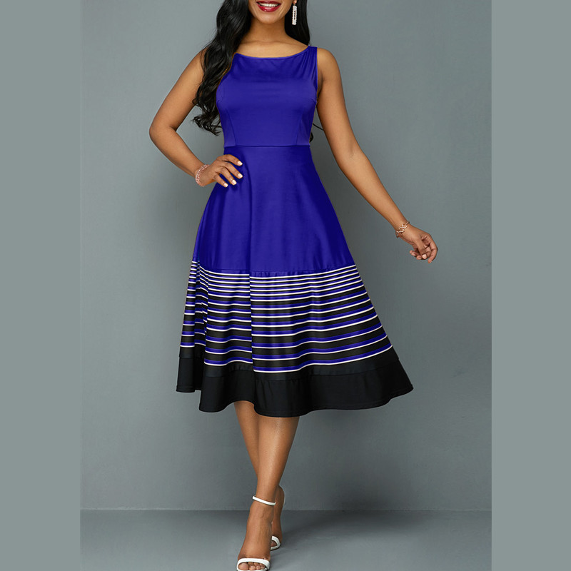 New Women's Fashion Dresses Sexy Elegant Colorful Dress Sleeveless Strap A Line Dress High Quality