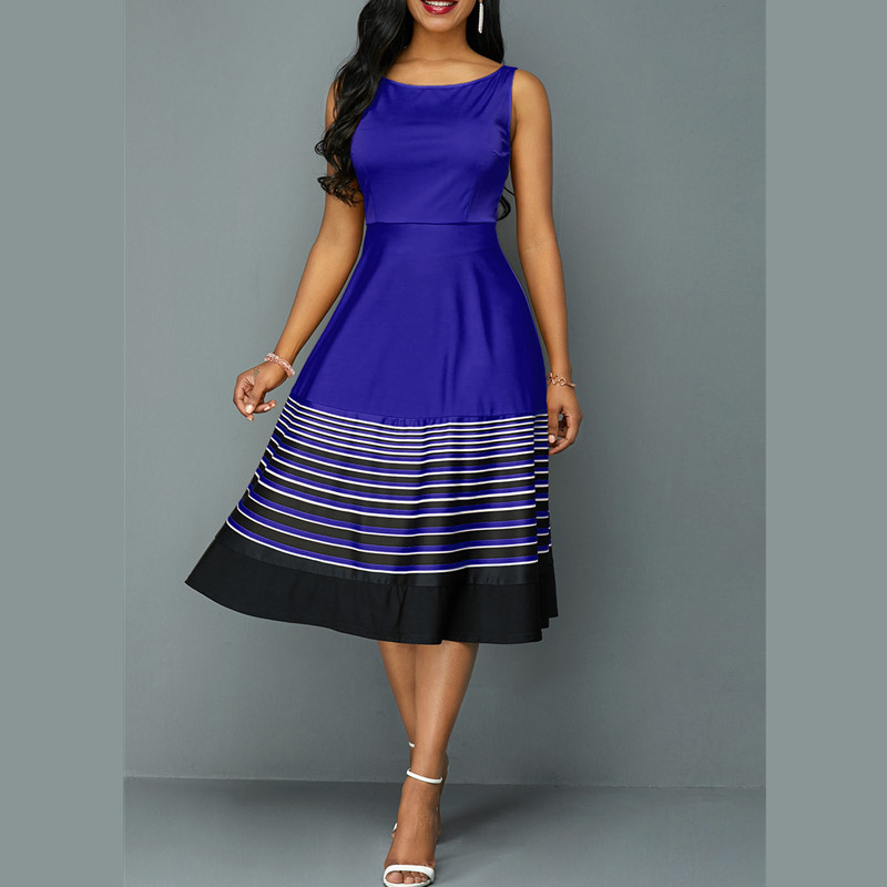 New Women's Fashion Dresses Sexy Elegant Colorful Dress Sleeveless Strap A Line Dress High Quality