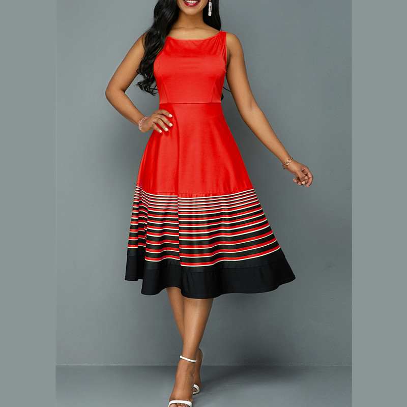 New Women's Fashion Dresses Sexy Elegant Colorful Dress Sleeveless Strap A Line Dress High Quality